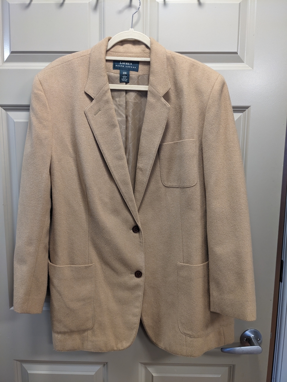 Lauren by Ralph Lauren Single-Breasted 100% Camel Hair Blazer Size 20W